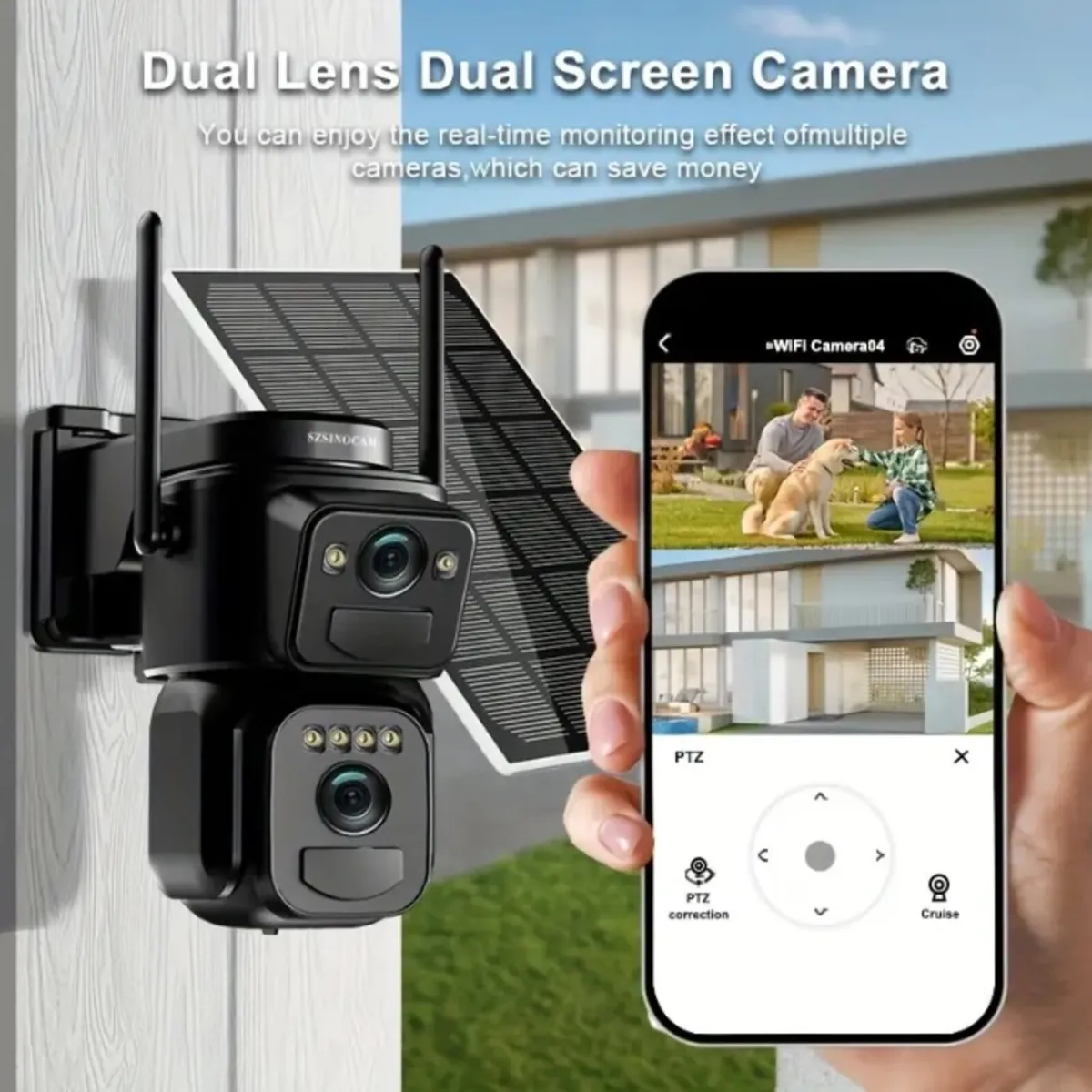 4K Dual Lens Solar Security Camera Full Protection - Image 4