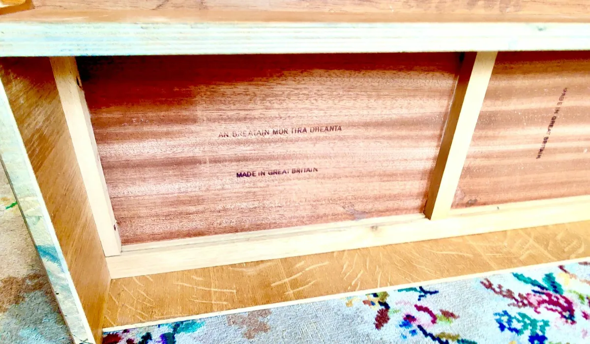 Mid Century Book Case: Solid Teak 3 Tier Glazed - Image 3