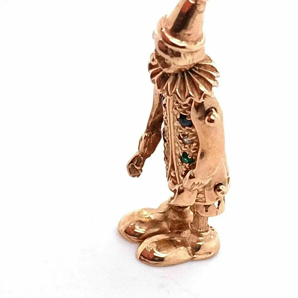 9k gold vintage articulated clown pendant - Image 4