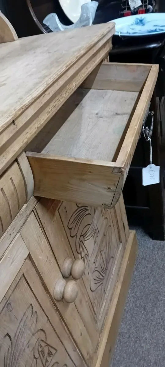 Antique Pine Mirrored Sideboard - Image 3