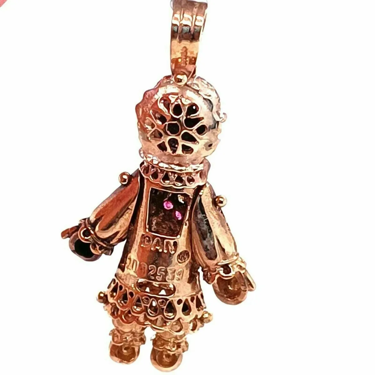 Vintage 9k Gold Articulated Girl Pendant - Image 3