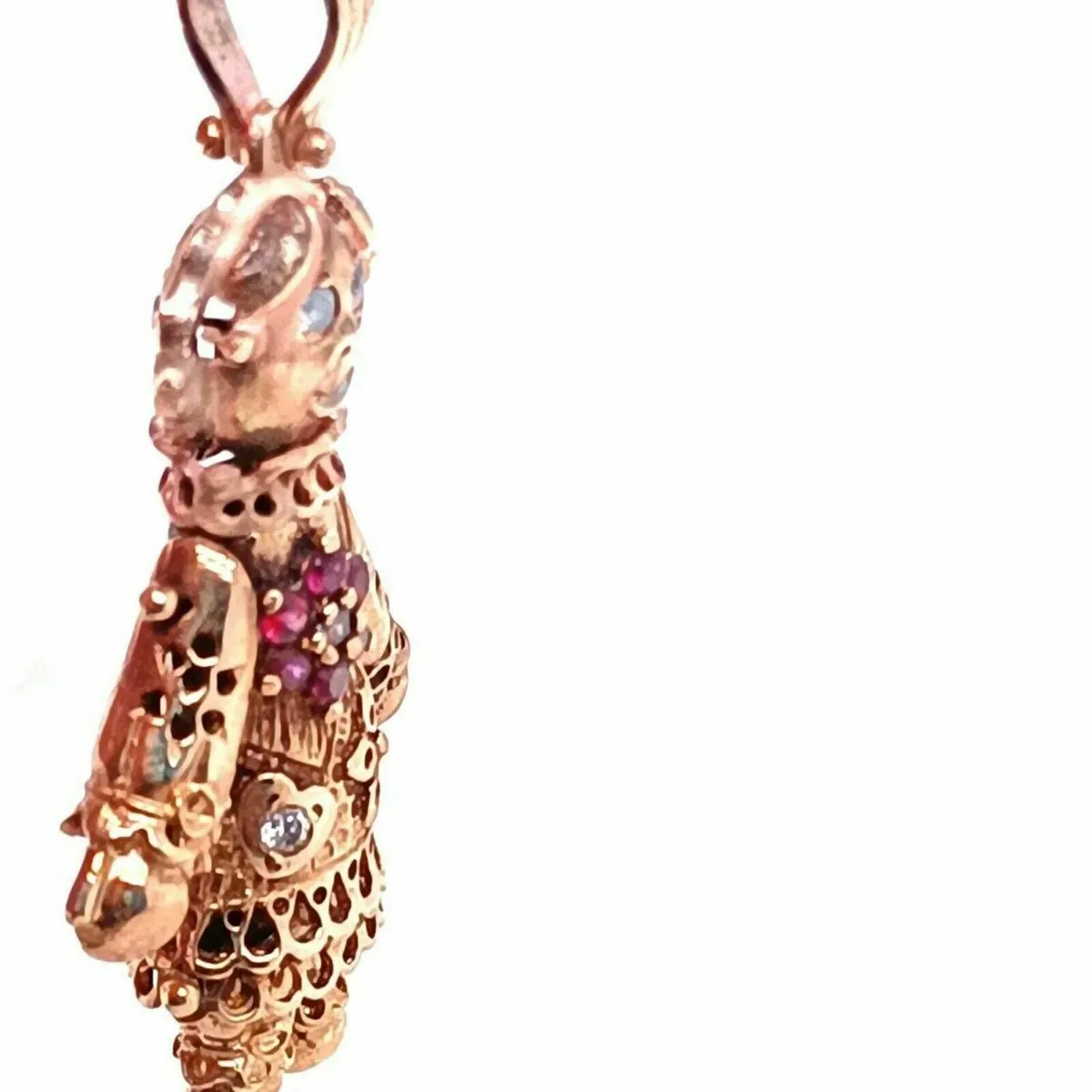 Vintage 9k Gold Articulated Girl Pendant - Image 4