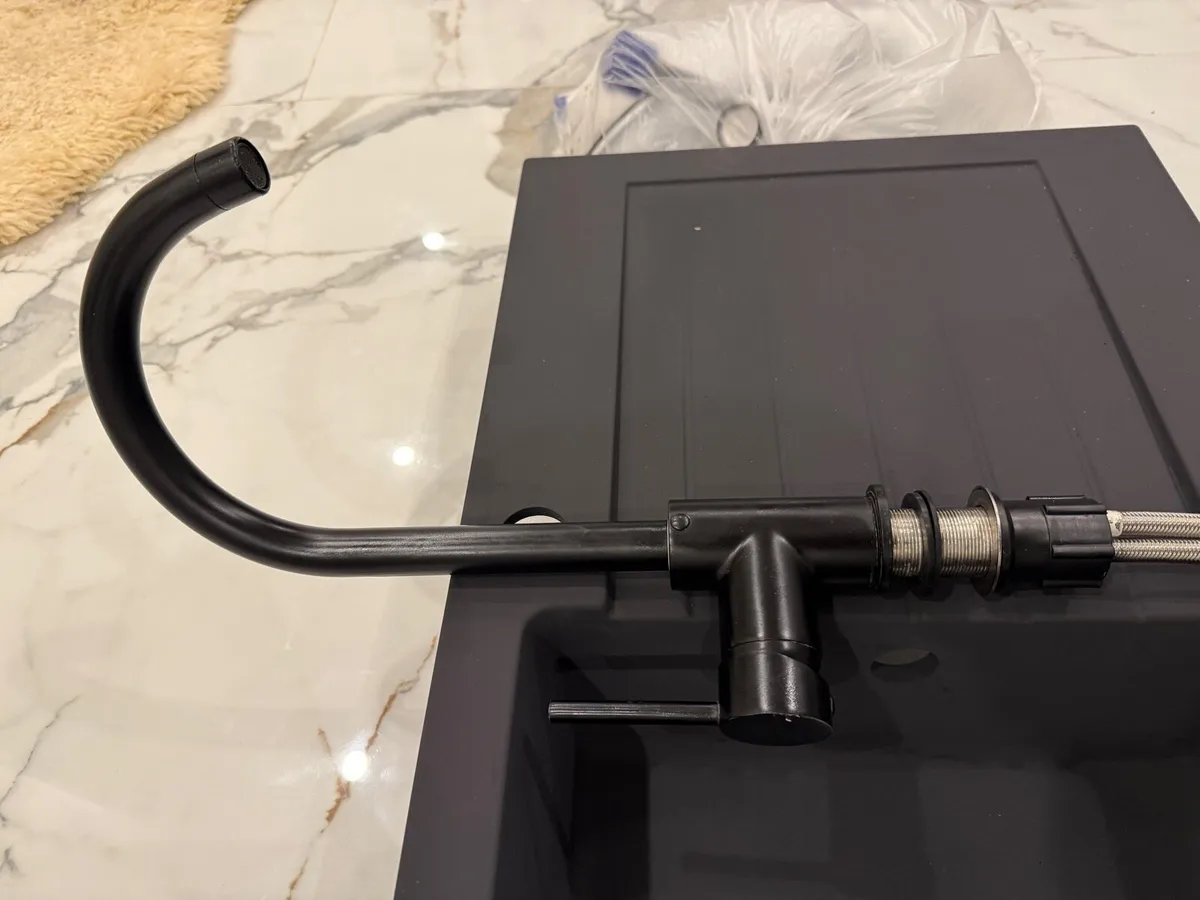 Black Ceramic Sink & Tap Fully Functional - Image 2