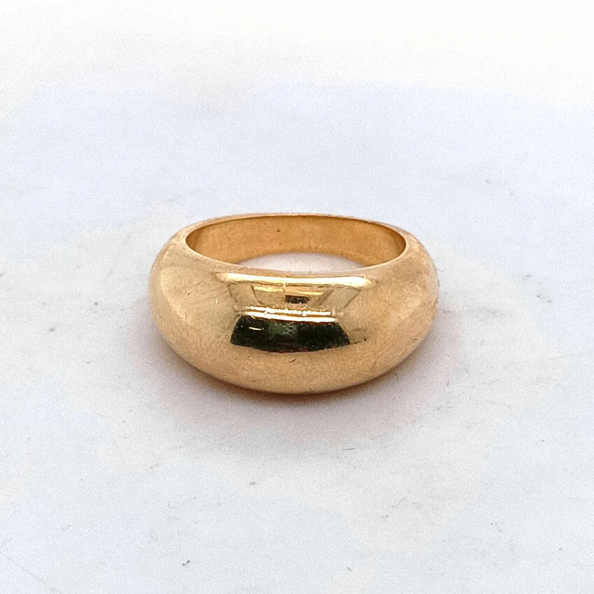 18 k Solid Yellow Gold Dome Ring - Image 3