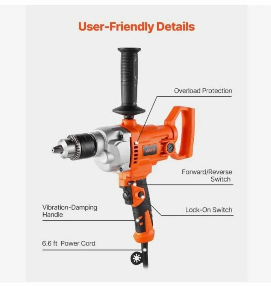 Drill Mixer, 15.89mm Corded Electric Drill - Image 4