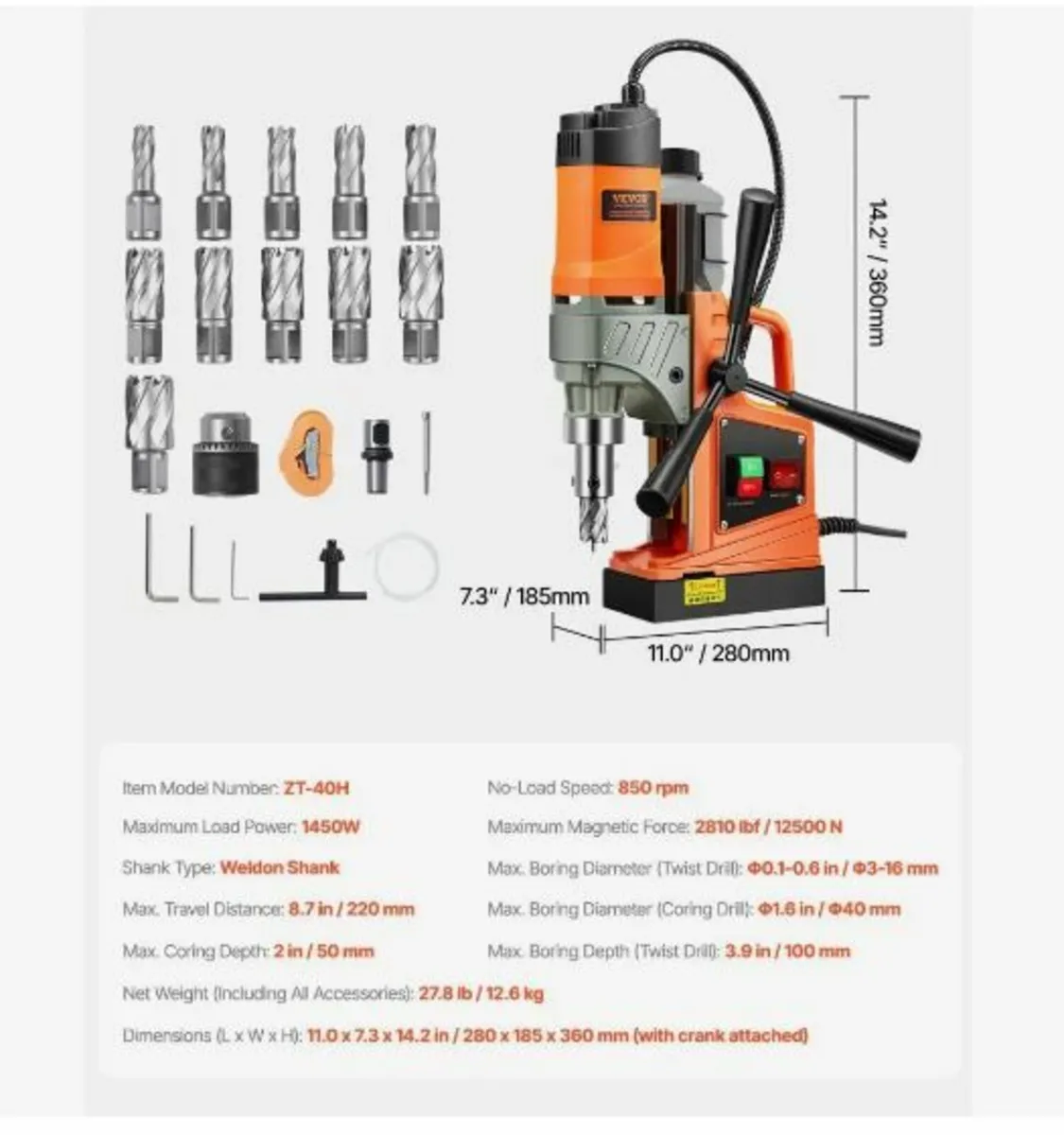 Magnetic Drill, 1450W - Image 4