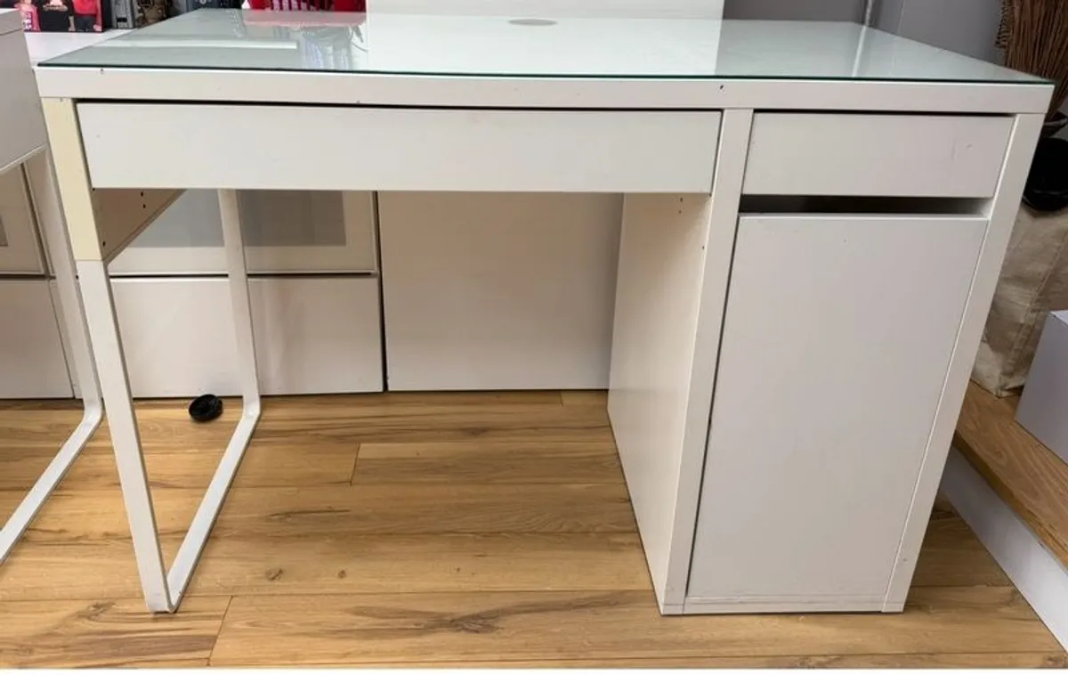 ikea desk with glass top - Image 2