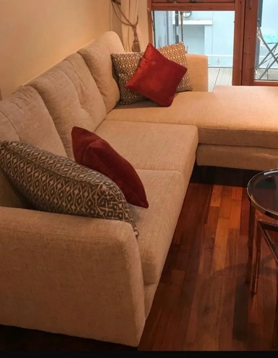 Cream 4-Seater Couch - Image 1