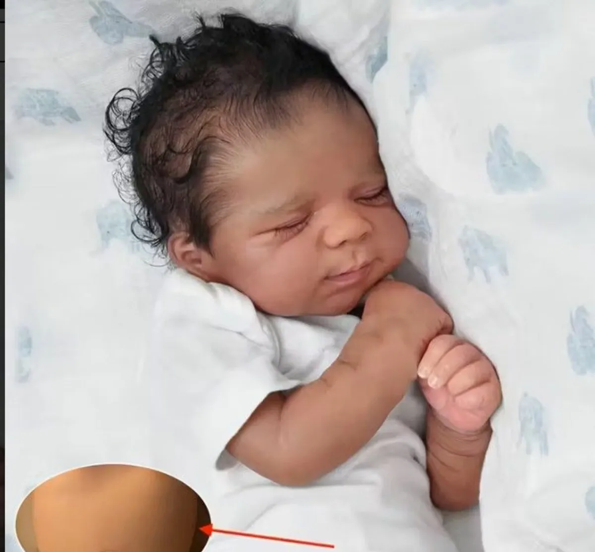 Reborn Doll Sleeping Baby Black Skin Tone - Image 1