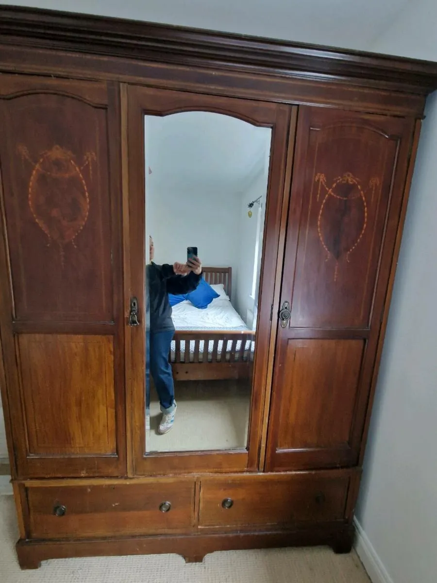 Antique Victorian full wood wardrobe - Image 1