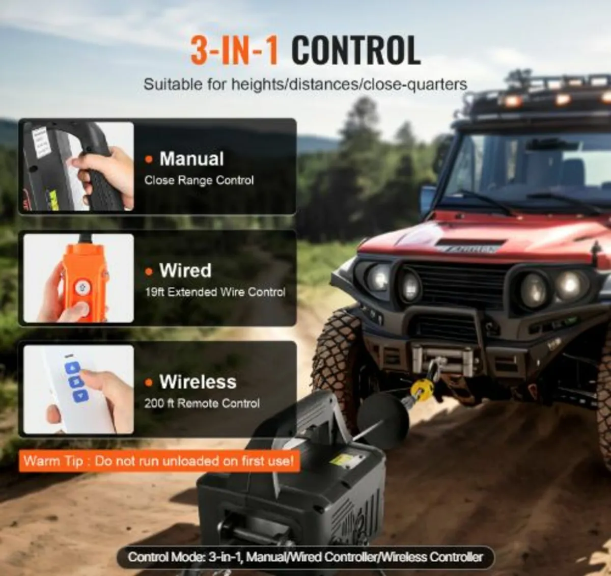 3-in-1 Portable Electric Hoist Winch 499 kg Wired - Image 2