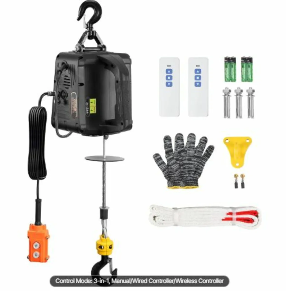 3-in-1 Portable Electric Hoist Winch 499 kg Wired - Image 1