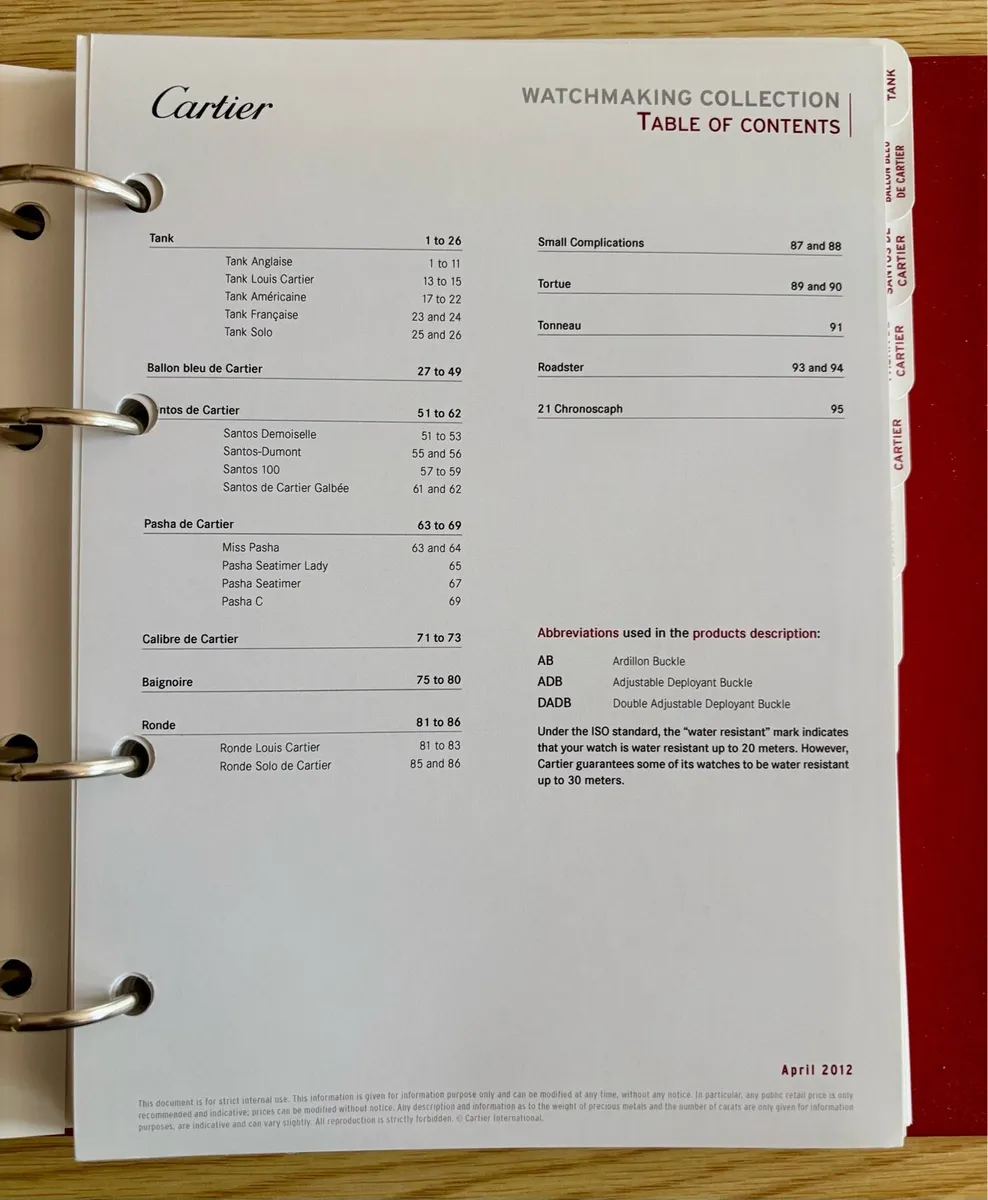 Cartier Watchmaking Dealer Master Catalog - Image 3
