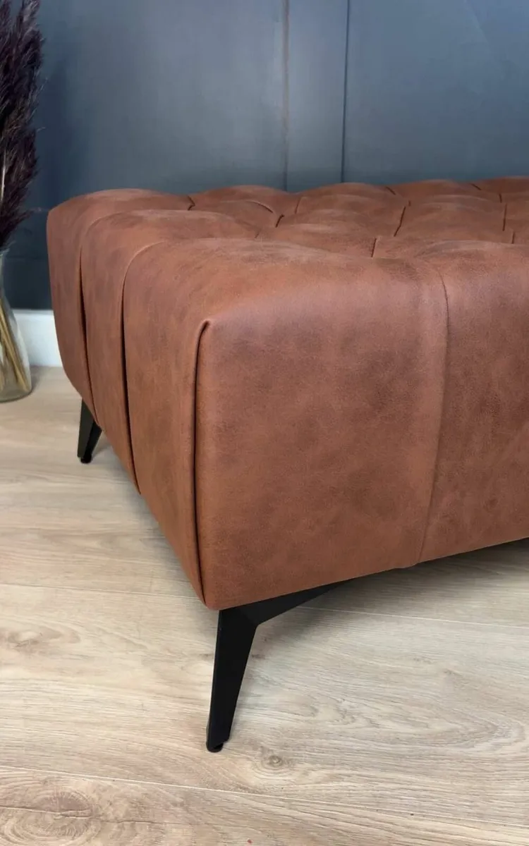 Chesterfield coffe table footstool eco leather - Image 3