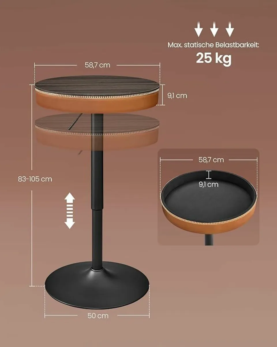 Bar Table Height Adjustable with storage - Image 2