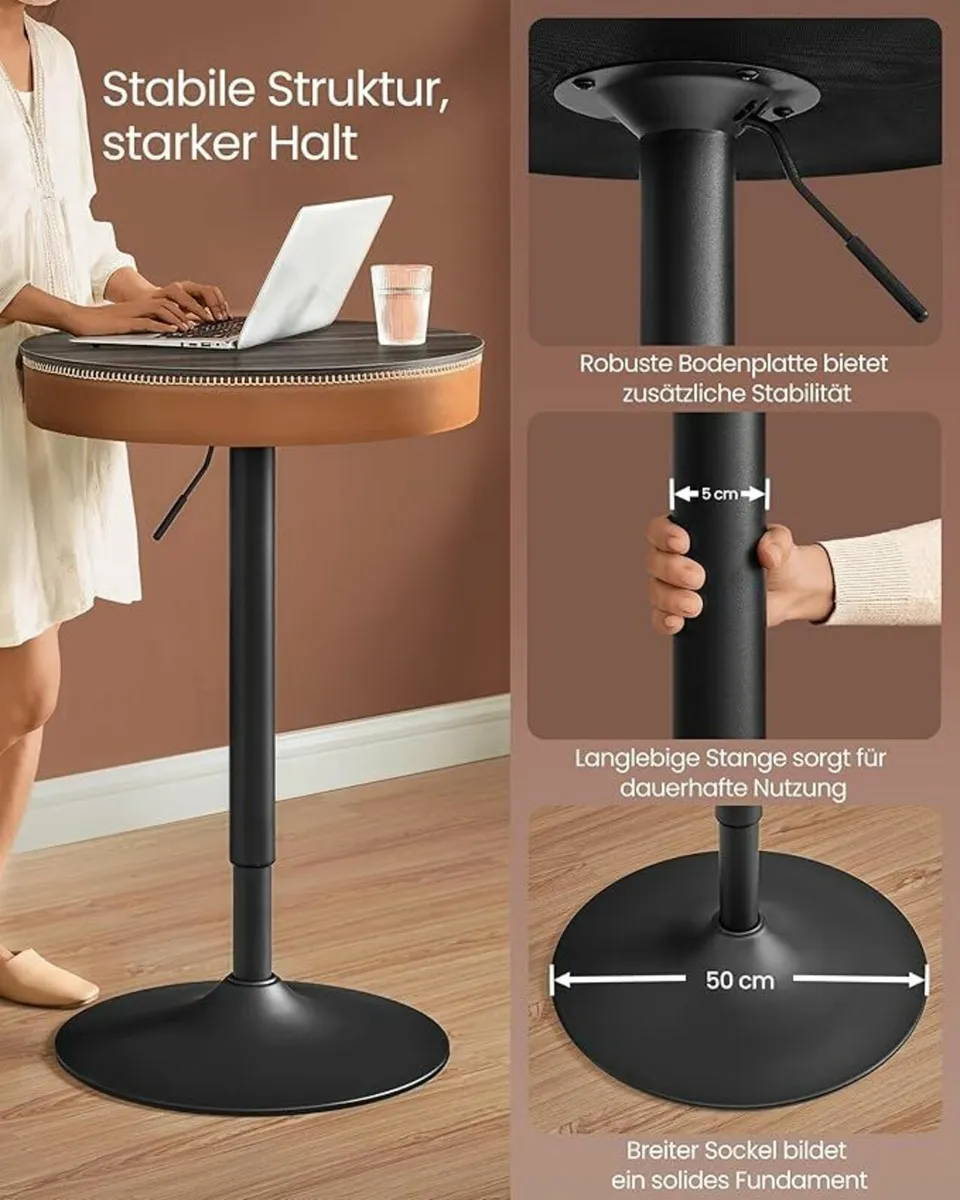 Bar Table Height Adjustable with storage - Image 3