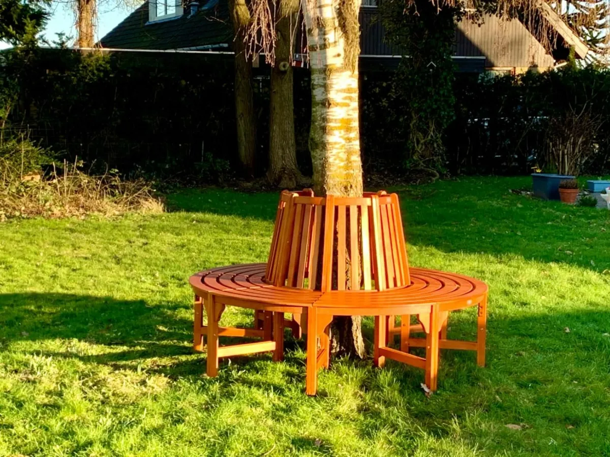 Garden Tree Bench   Weatherproof Eucalyptus FSC - Image 2