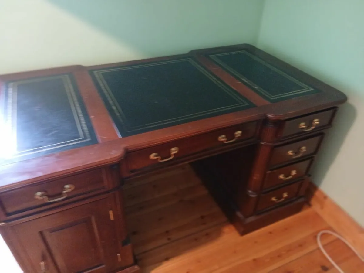 Antique Mahogany Partner Desk reproduction - Image 1