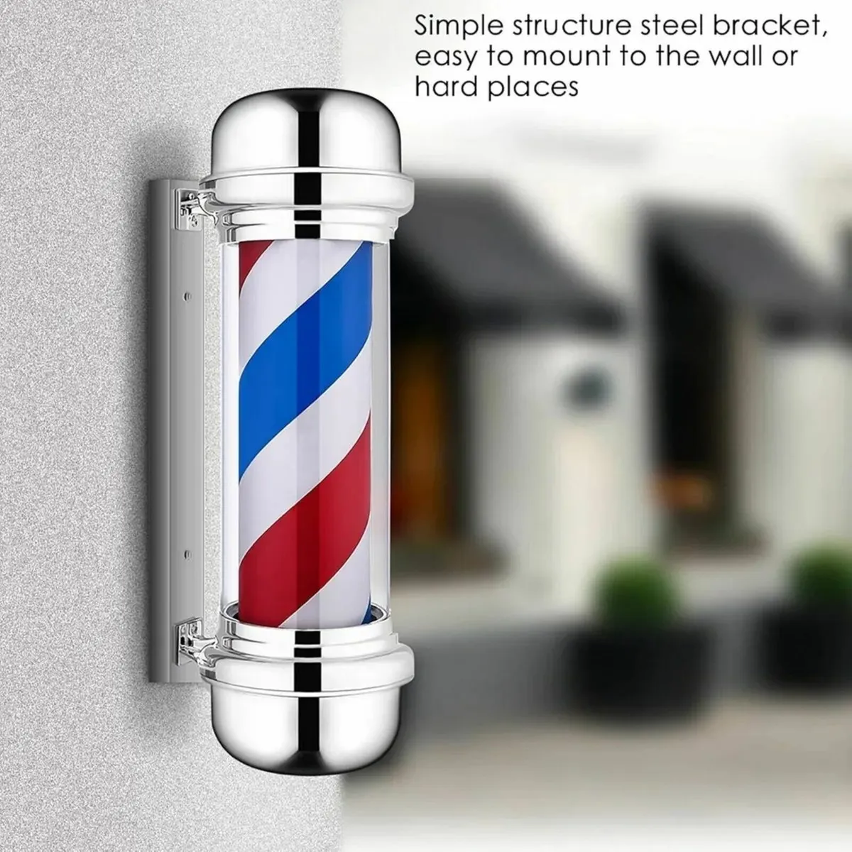 LED Barber Shop Sign Pole - Red, White, Blue Strip - Image 4