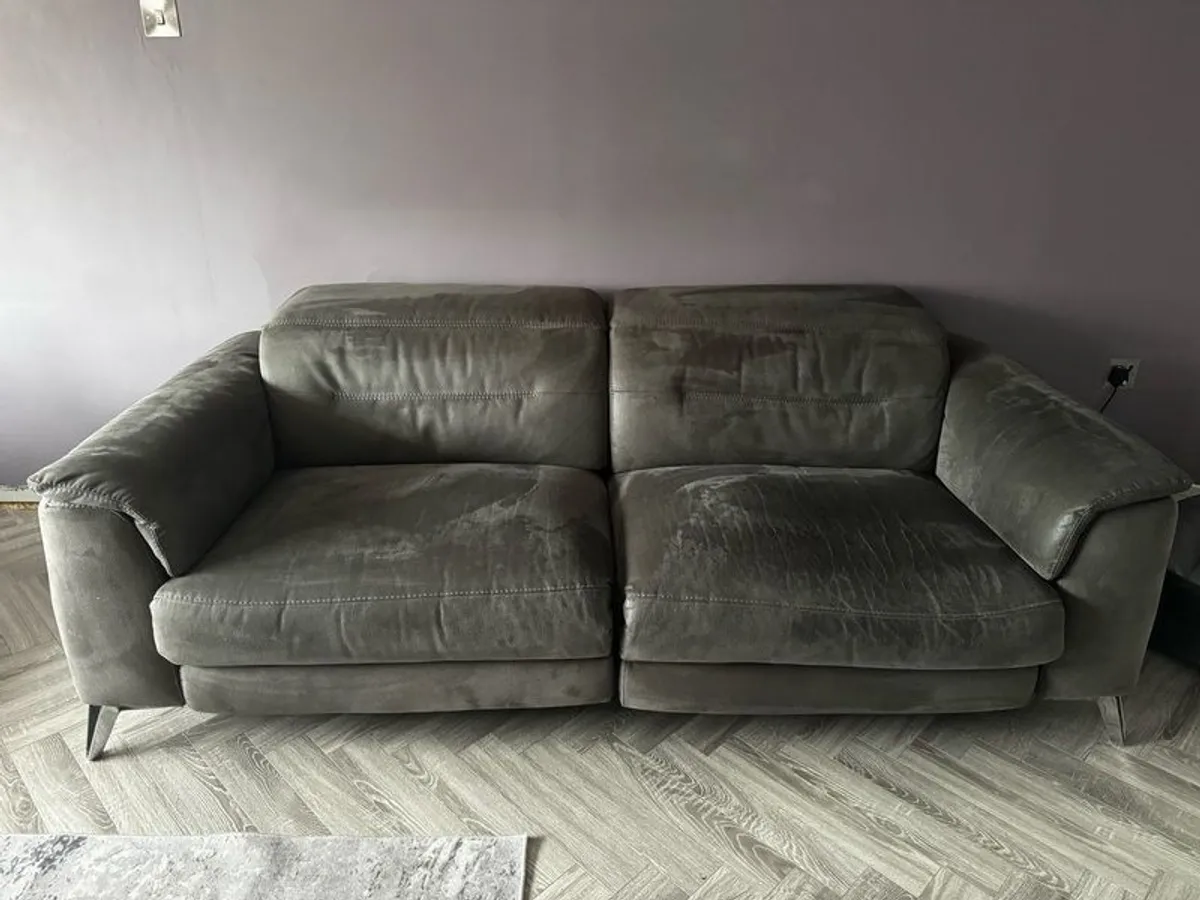 2 grey 2 seater recliner couch - Image 2