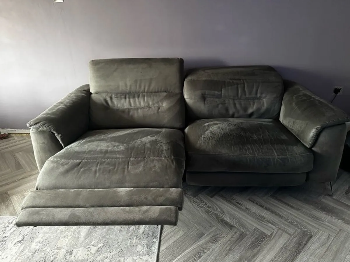 2 grey 2 seater recliner couch - Image 3