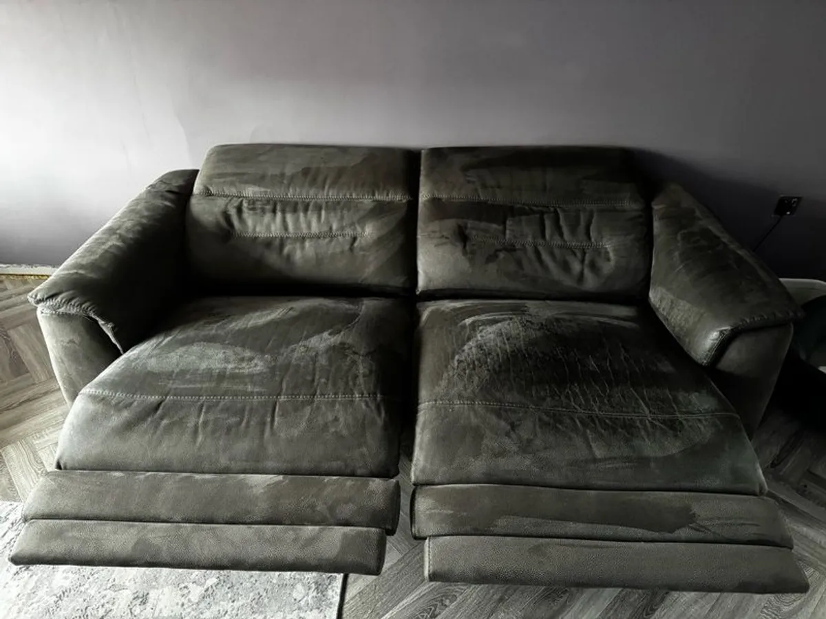 2 grey 2 seater recliner couch - Image 4