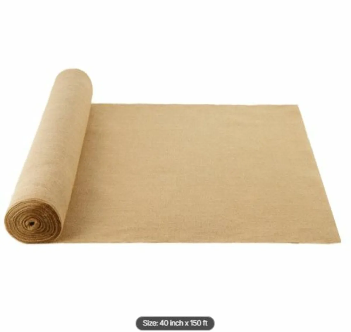 Burlap Fabric Roll, 40” x 150 ft & 50 x 50 High - Image 1