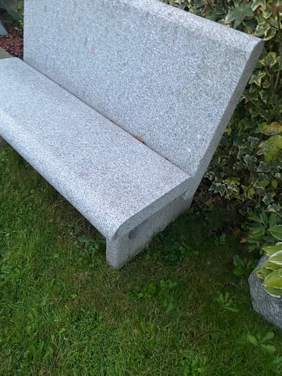 Granite Garden Bench - Image 2