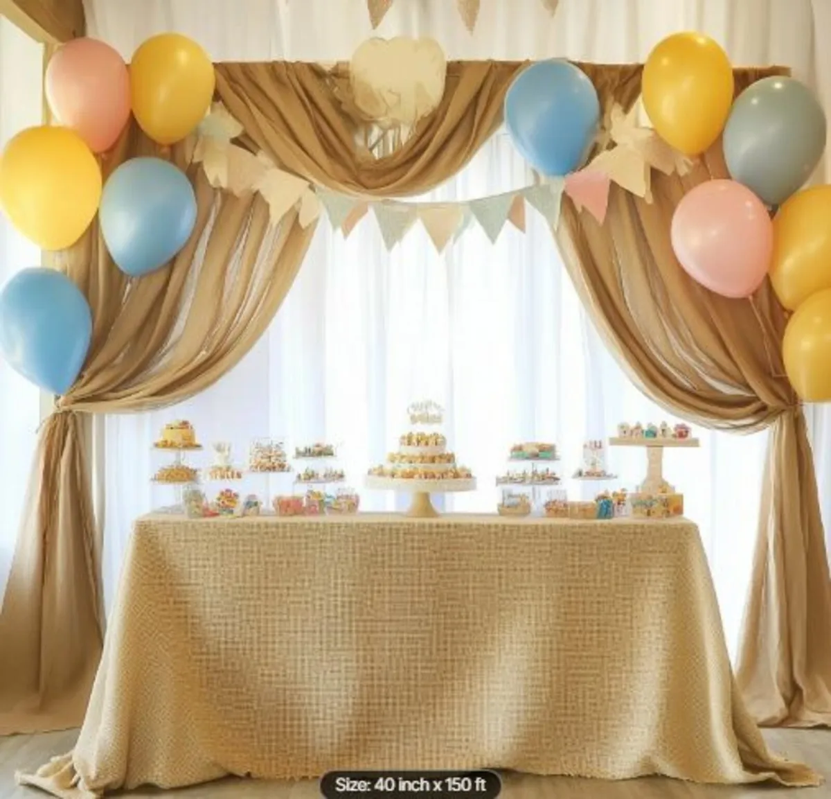 Burlap Fabric Roll, 40” x 150 ft & 50 x 50 High - Image 4