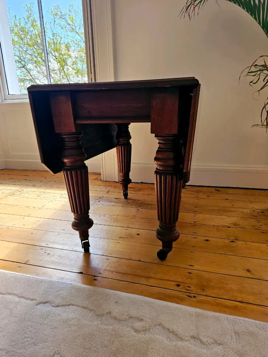 Antique Solid Drop Leaf Table - Image 3