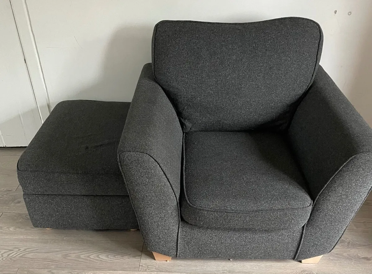 3 Seater Sofa, Armchair & Footstool - Image 2
