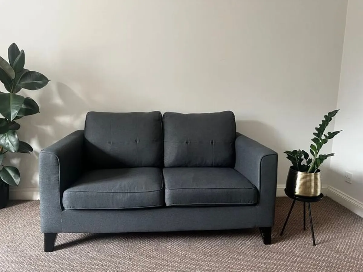 2 Seater Sofa Grey - Image 1