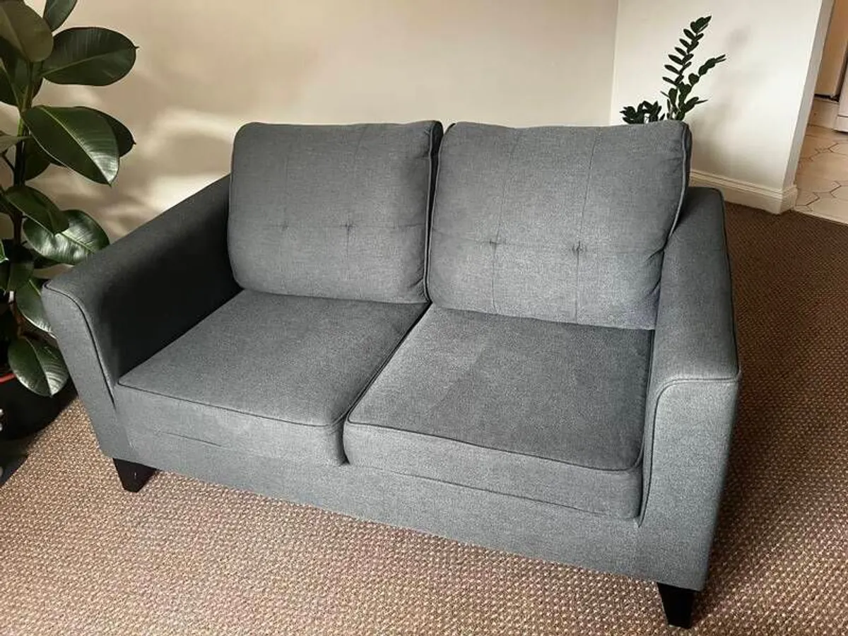 2 Seater Sofa Grey - Image 2