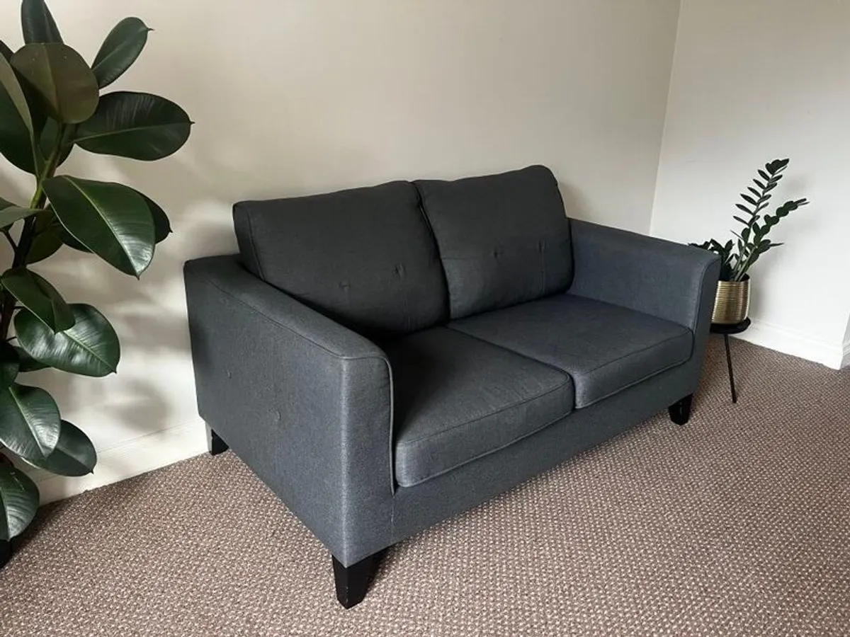 2 Seater Sofa Grey - Image 3