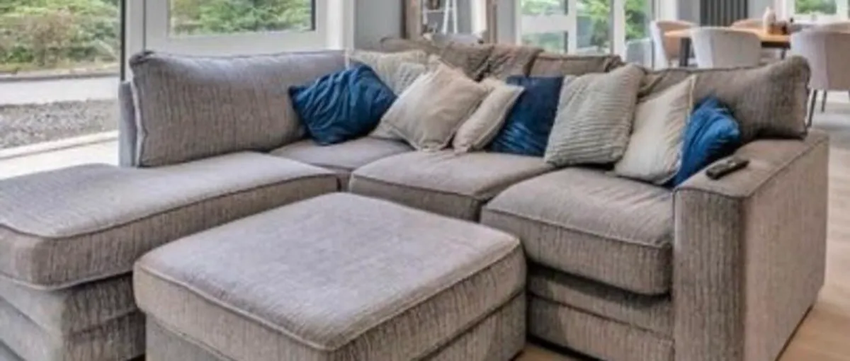Grey L-shaped sofa - Image 1