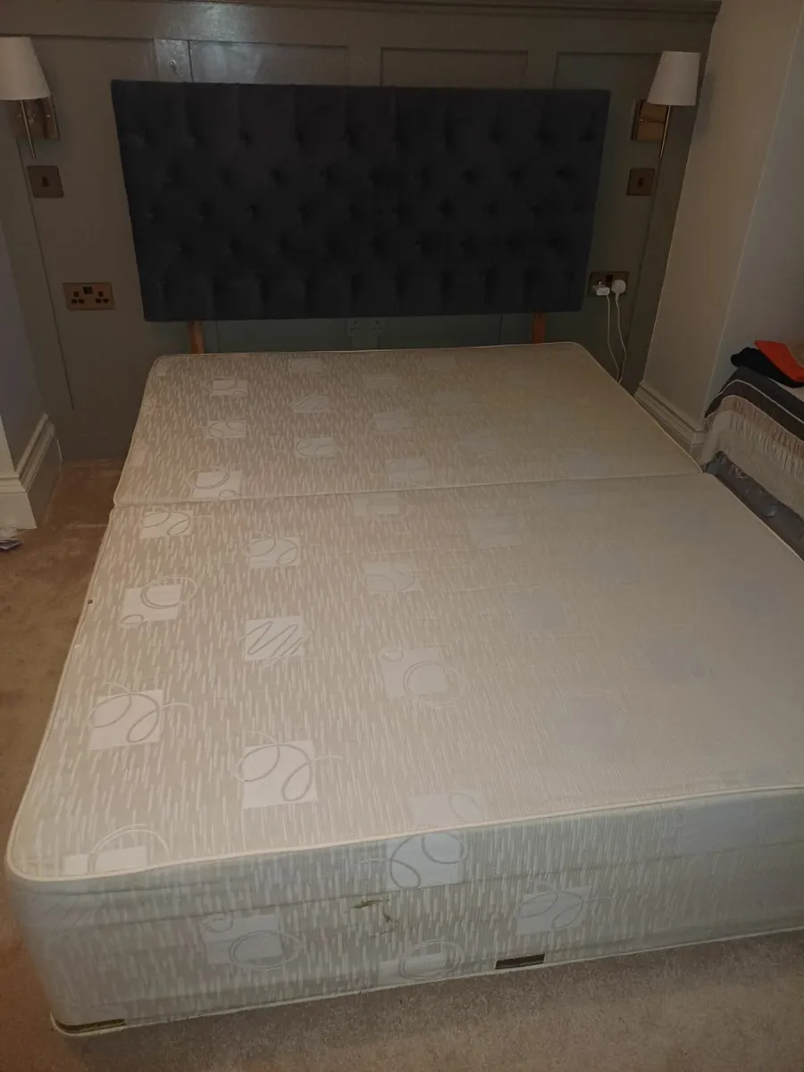King Size Divan Bed Base and Headboard - Image 1