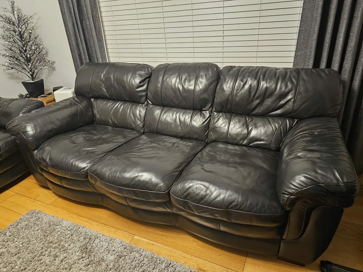 3 Piece, Soft Leather Sofa Set - Image 1