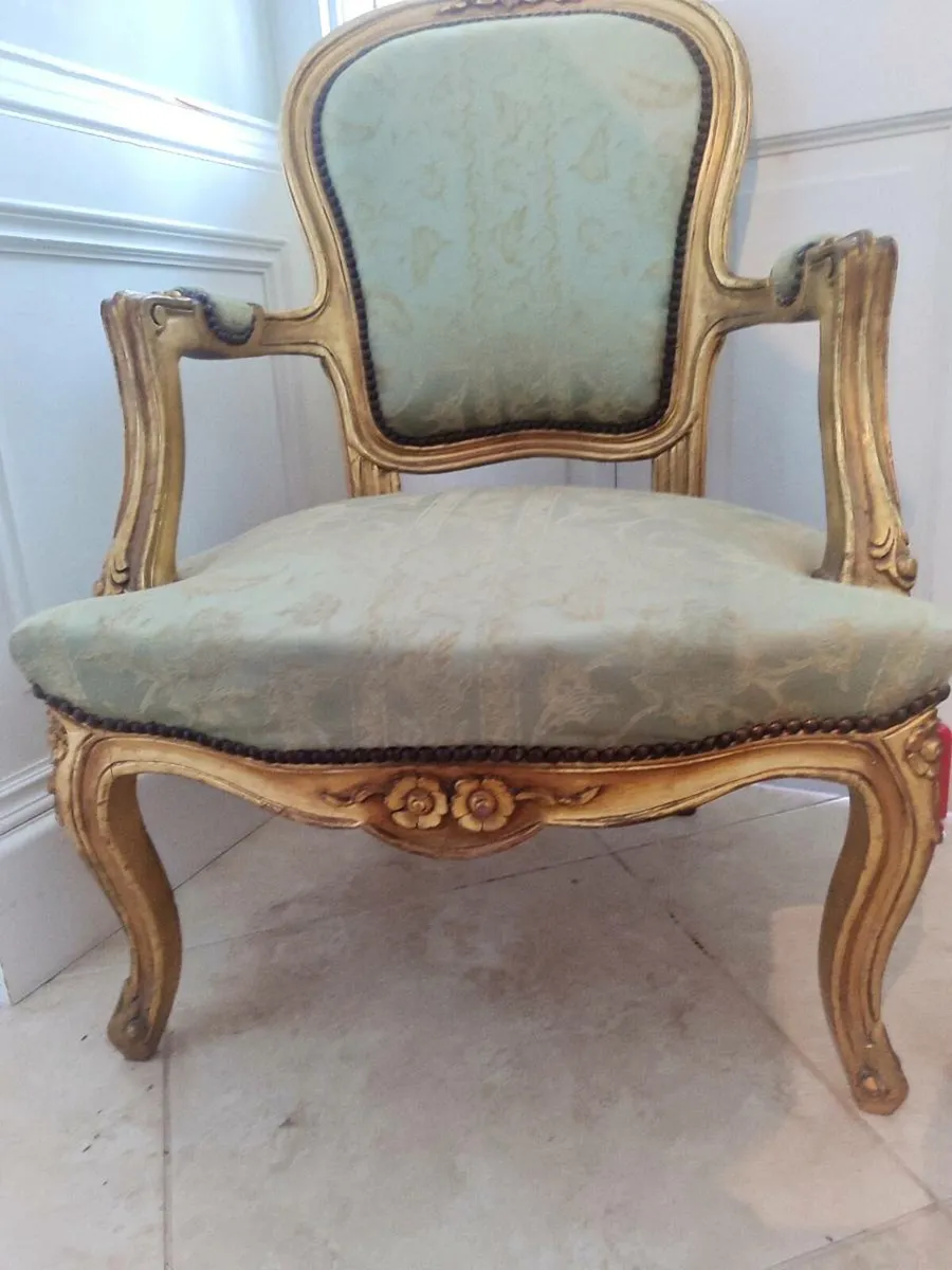 Beautiful pair of Louis Xv style Armchairs in beau - Image 2