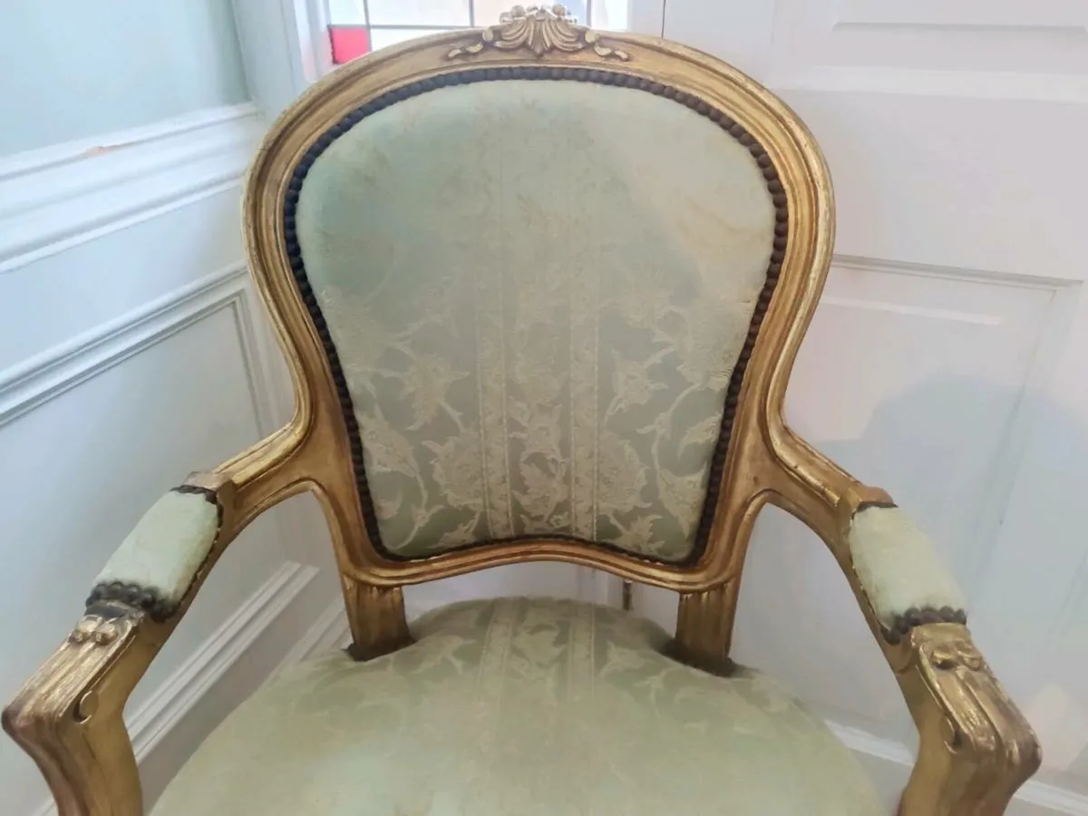 Beautiful pair of Louis Xv style Armchairs in beau - Image 3