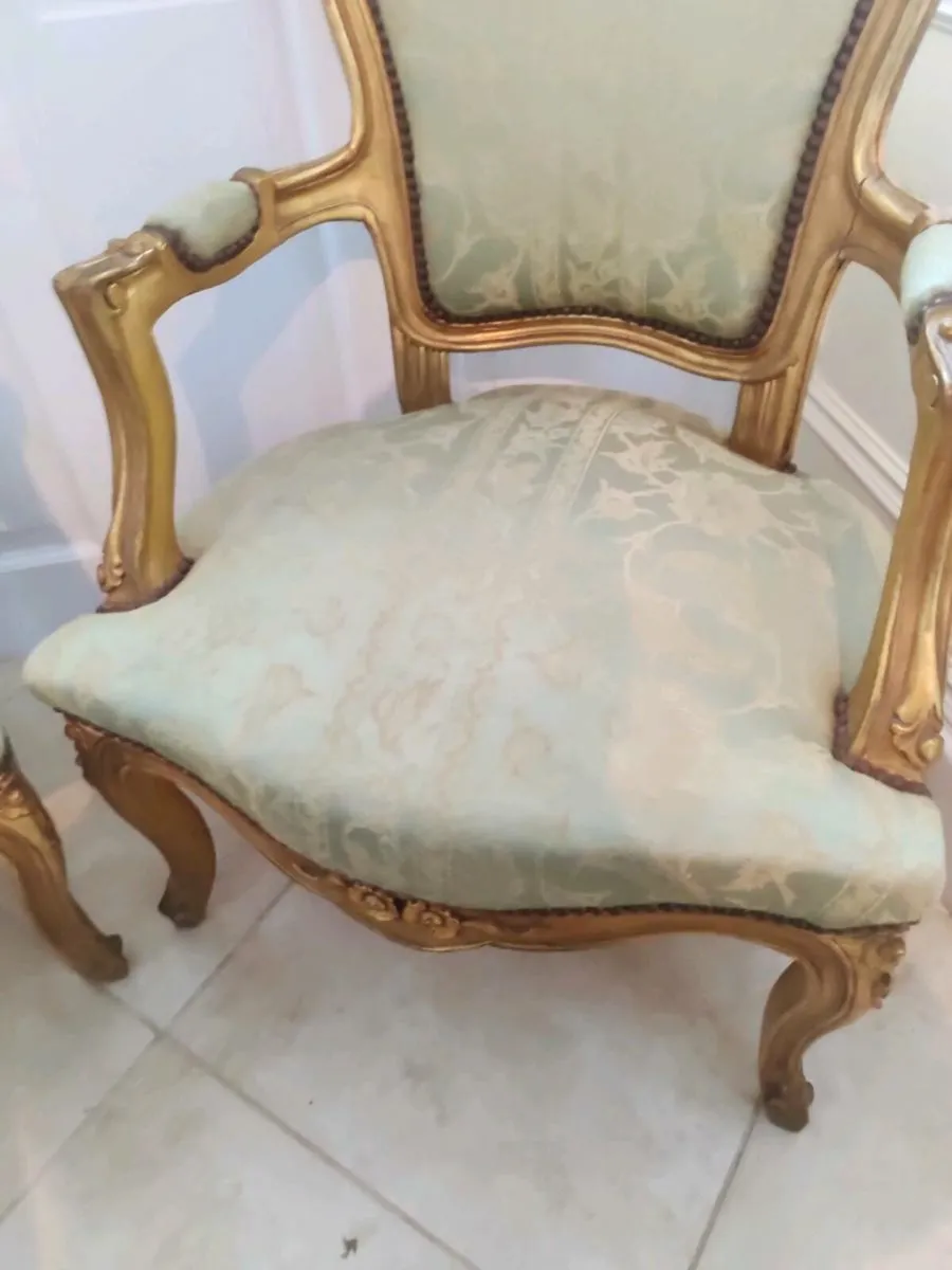 Beautiful pair of Louis Xv style Armchairs in beau - Image 4