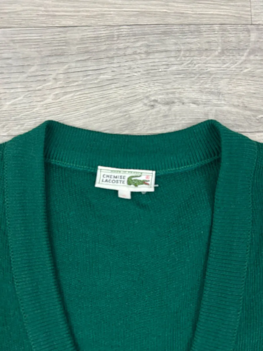 Vintage Lacoste Wool Blend Cardigan Mens XL - Image 4