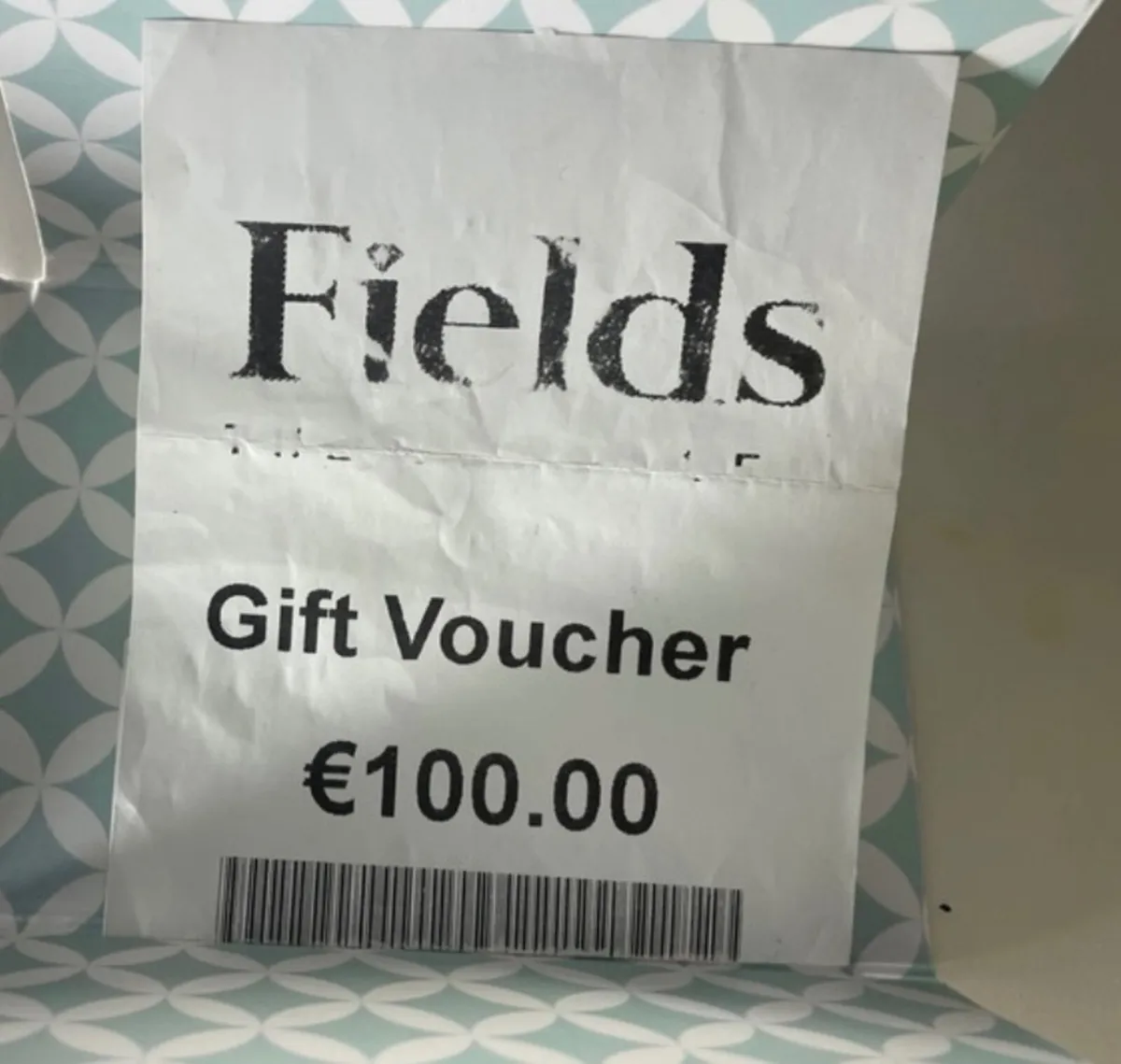 Fields gift voucher