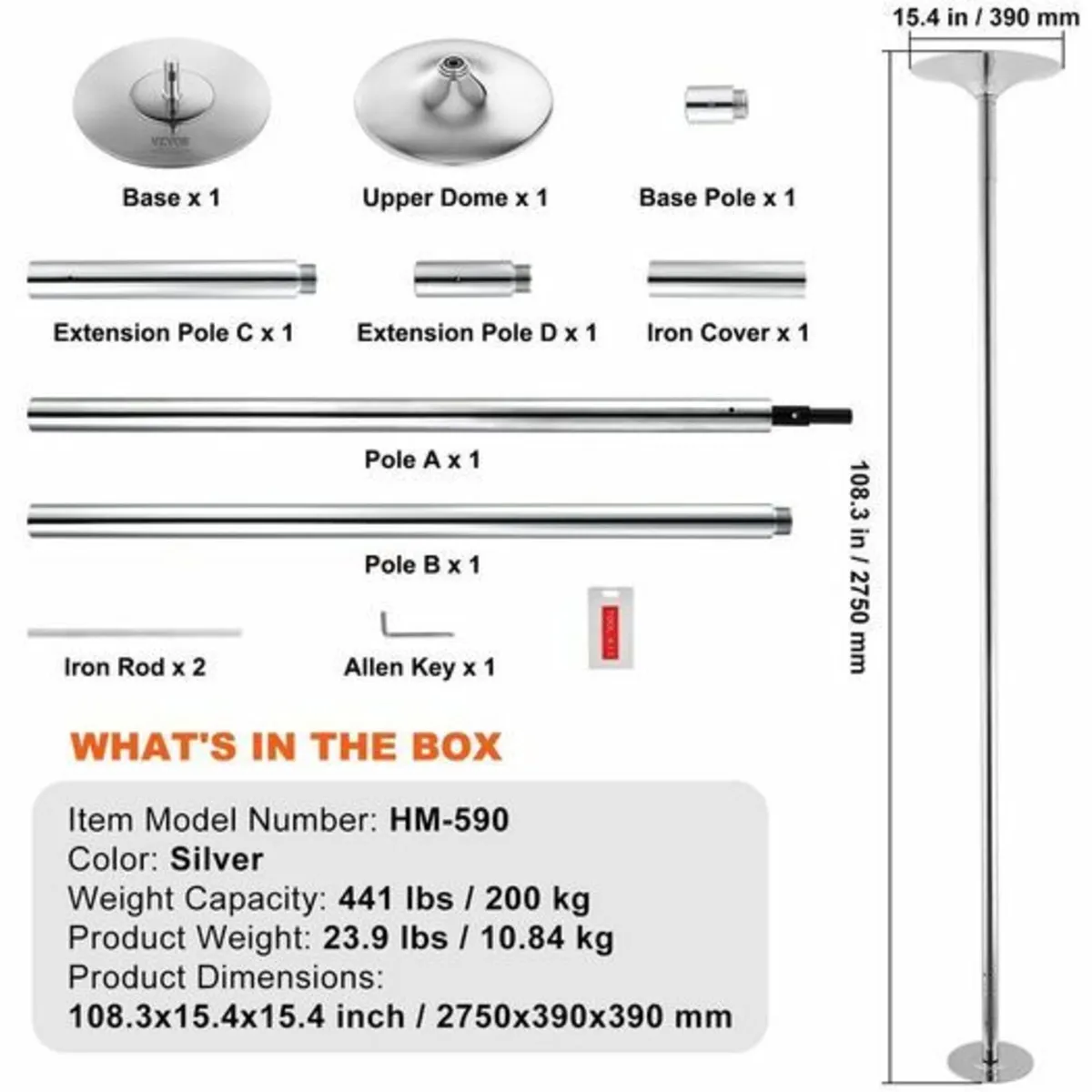 Professional Dancing Pole, Heavy Duty 200kg Spinni - Image 4