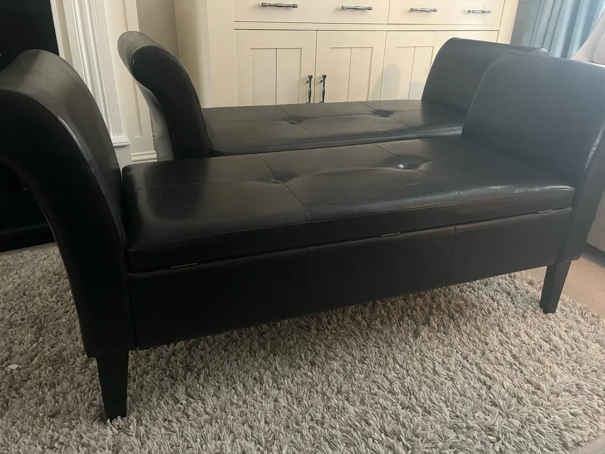 Two leather furniture storage benches - Image 1
