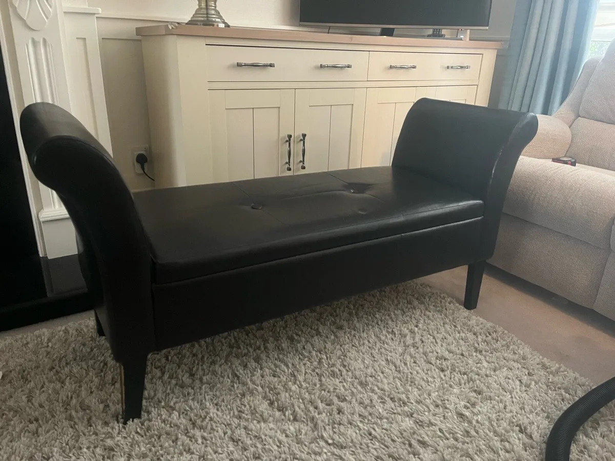 Two leather furniture storage benches - Image 2