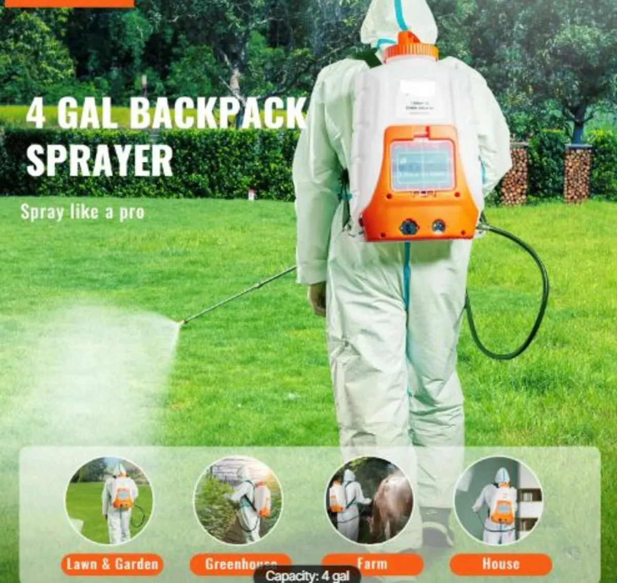Battery Powered Backpack Sprayer 15.1 L Tank 0-90 - Image 2