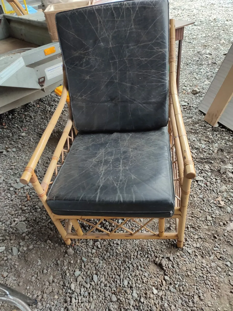 Cane Leather Chair - Image 2