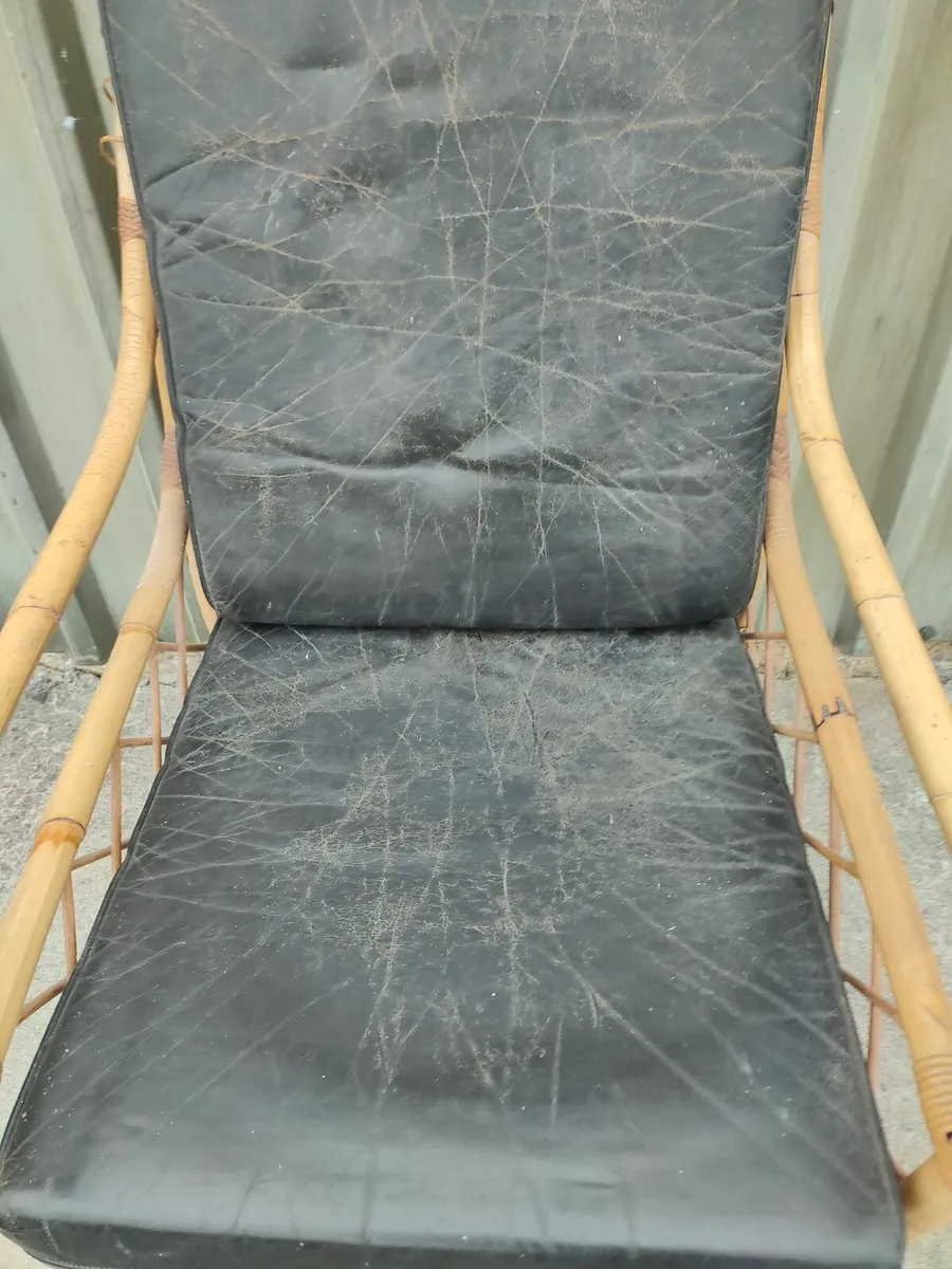Cane Leather Chair - Image 3