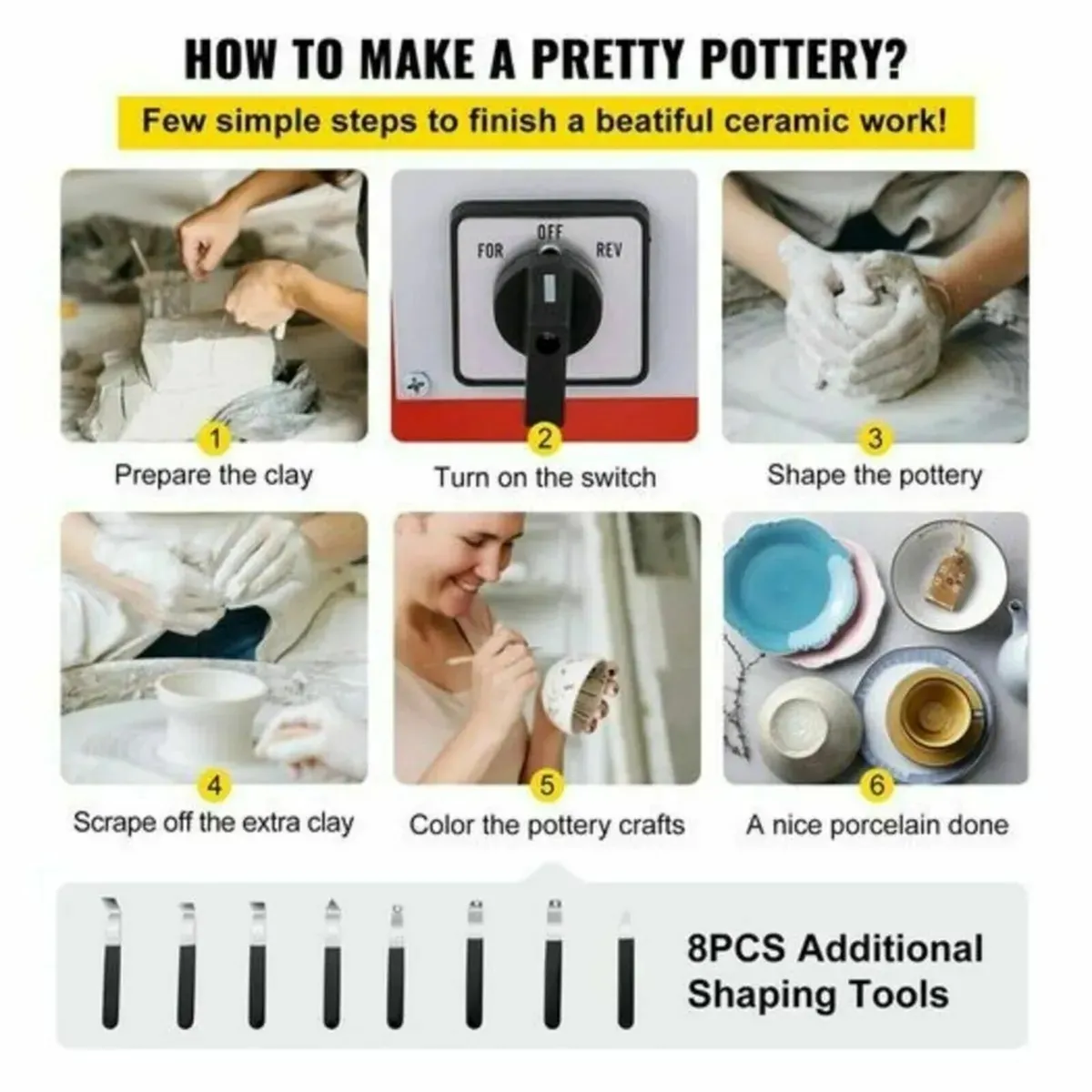 Electric Pottery Wheel Machine 280W Pottery - Image 4