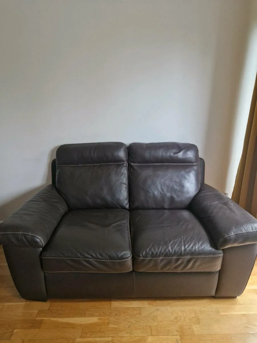 2 Seat Leather Sofa - Image 1